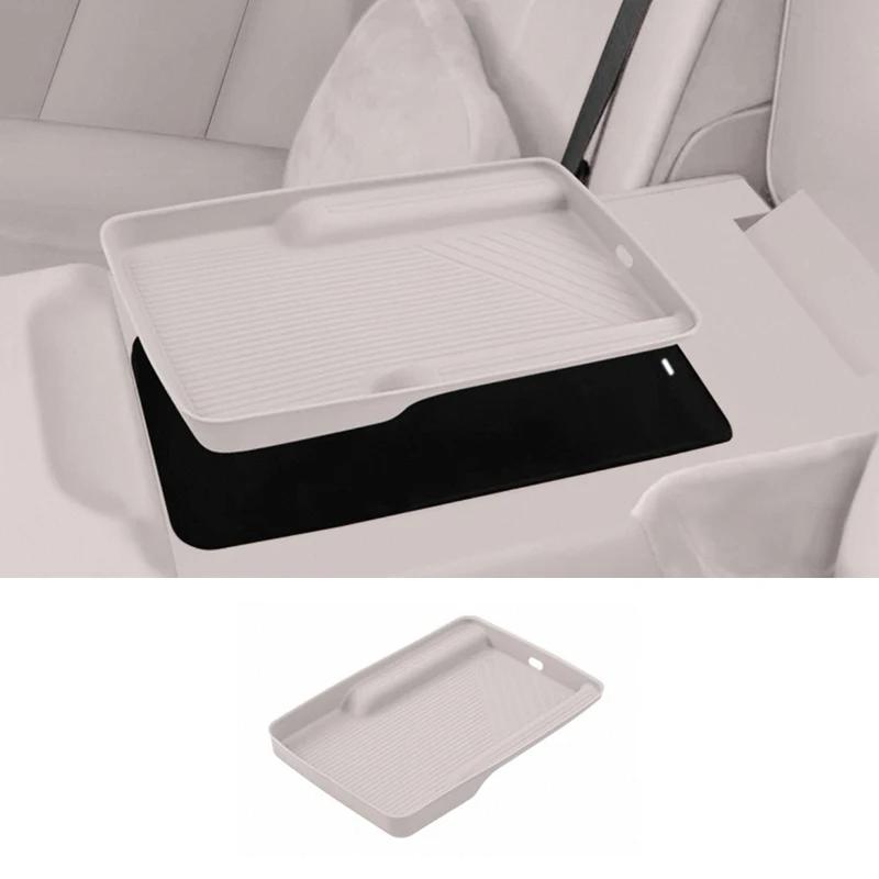 Para AITO M8 Seres 8 2025 Apoio de Braço Traseiro de Silicone Porta-Copo Tapete Protetor Antiderrapante para Copos Pad de Armazenamento Acessórios para Carro