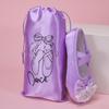 1PCS Ballet Shoe Carrier Handbag Bags Portable Organizer Dance Storage Pouches Pink Satin Ballet Shoe Bag Ladies Dance Shoes Bag