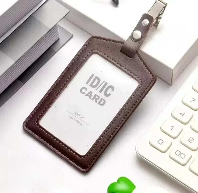 Leather Work Card  Cover Card Clip Cowhide Nameplate Cowhide Nameplate Elevator  Access Control School  Doctor Bus Card