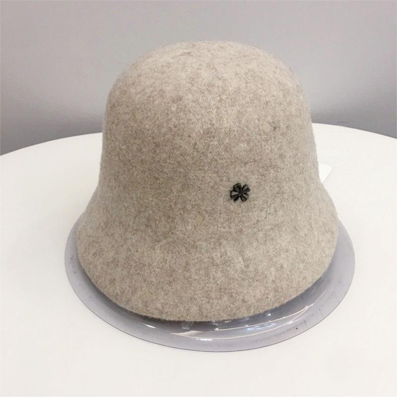 Solid Color Cloche Hat Basin Hat Wool Fisherman Hat for Chilly Outdoor Activitie