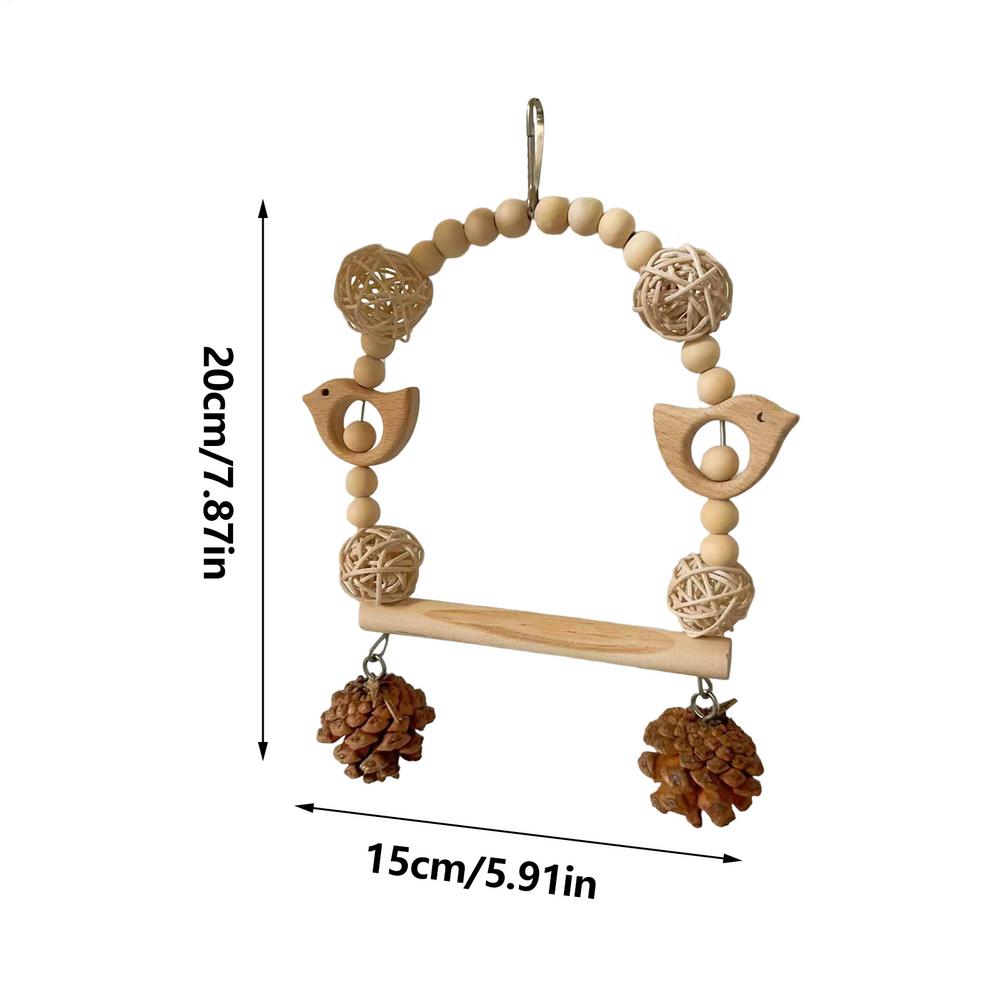

Bird Toys Wooden Chewing Perch Cage Accessories Parakeet Cage Play Chew Toys For Finches Lovebirds Cockatiels African