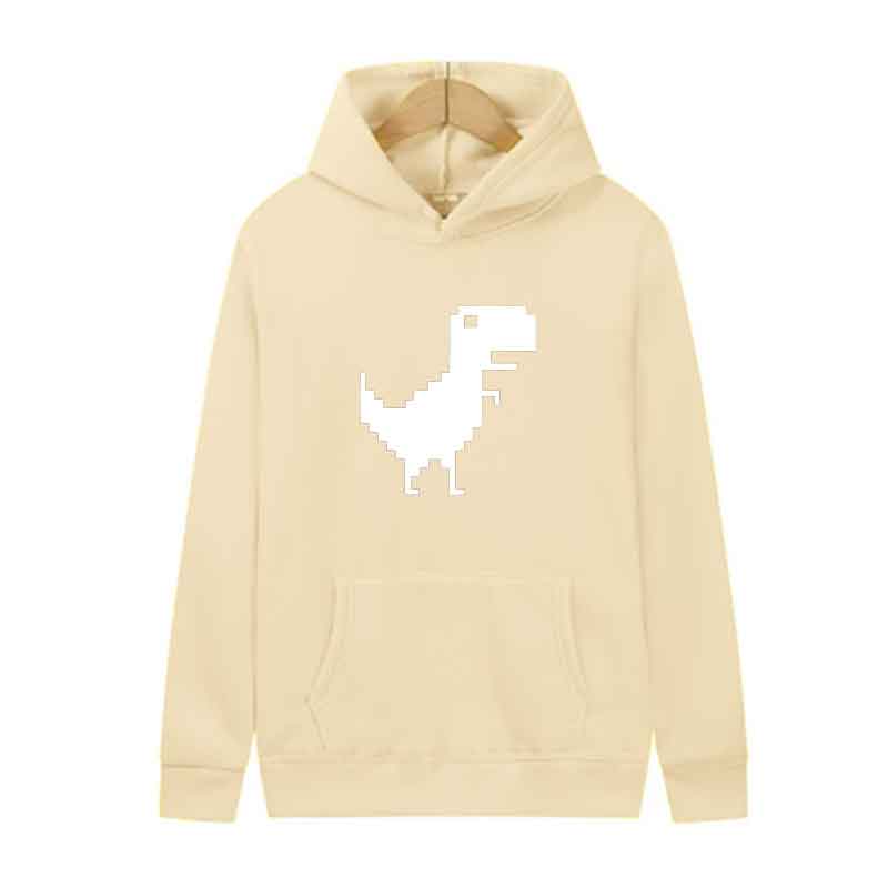 Fun Dinosaur Print Men New Spring Autumn Leisure Comfortable Unisex Hooded Sports Shirt Slow Running Street Leisure Pullover