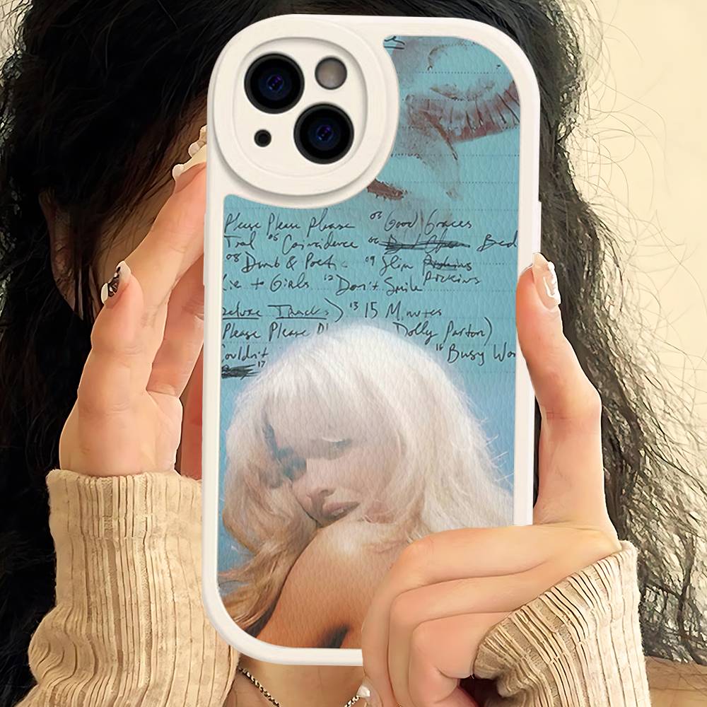 

Singer S-Sabrina C-Carpenter Phone Cover For IPhone 11 12 13 14 15 16 Pro Max Mini Plus Soft Leather Case iPhone 15 plus