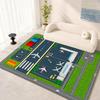 Airport Runway Plane Scenes Floor Mat Flannel Rug Soft Non Slip Washable Door Mat For Bathroom Bedroom Kitchen Home Decor
