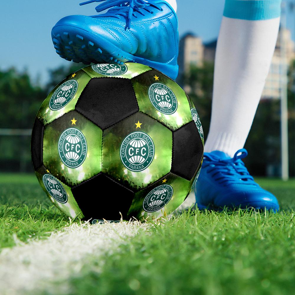 Coritiba FC Soccer Ball, colorful, suitable for all ages, machine-stitched, PVC material, competition grade, durable and high bounce