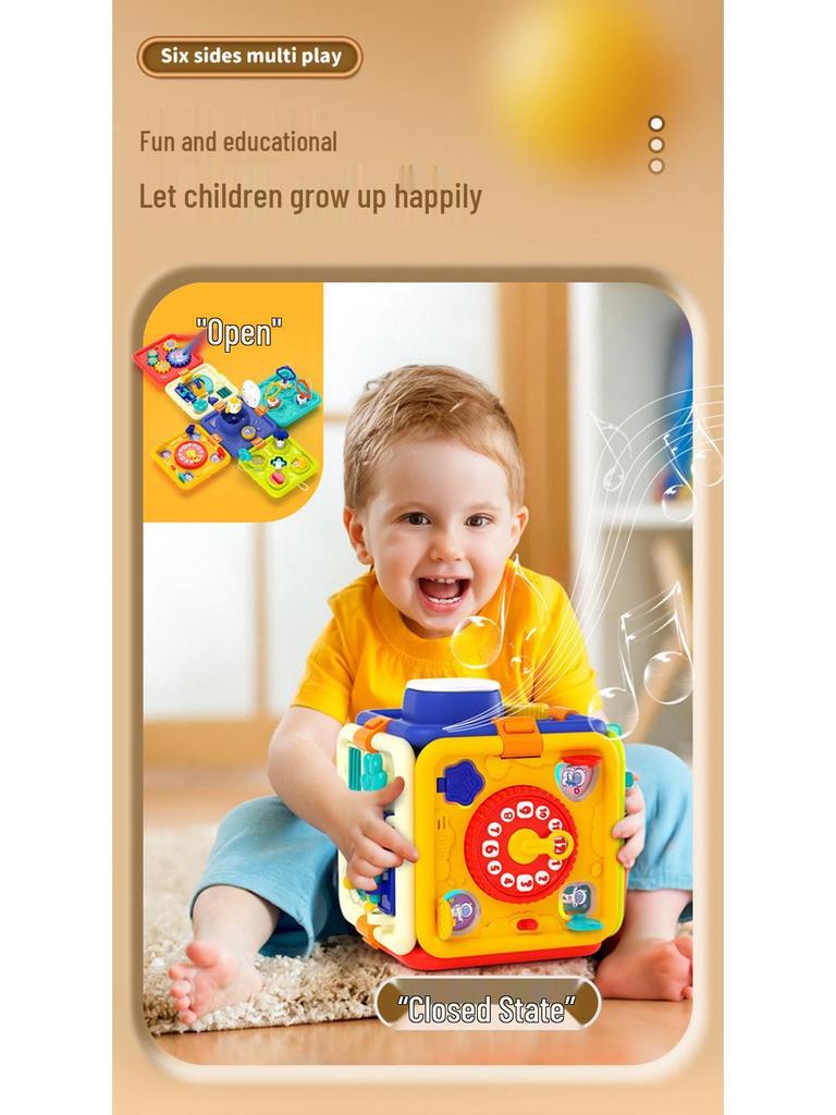 Multifunctional Music & Puzzle Hexahedron for Children's Early Education