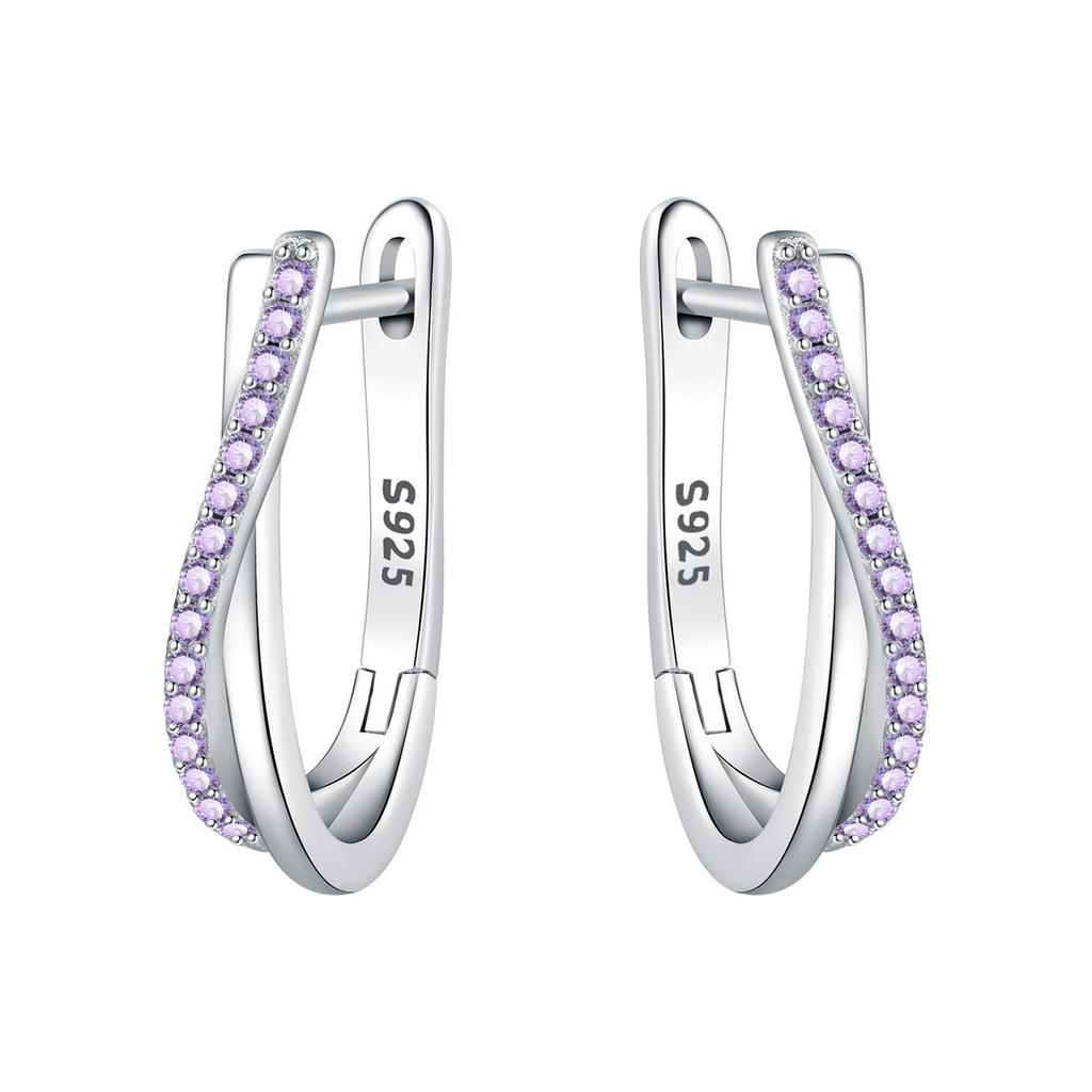 925 Sterling Silver Curve Weaving Large Circle Series Earring Jewelry Versatile Hoop Earrings for Women Jewelry Fine Gifts