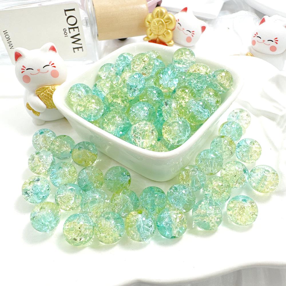 10mm Crackle Glass Round Beads, Loose Spacer Beads DIY Accessories for Bracelet Making 50pcs
