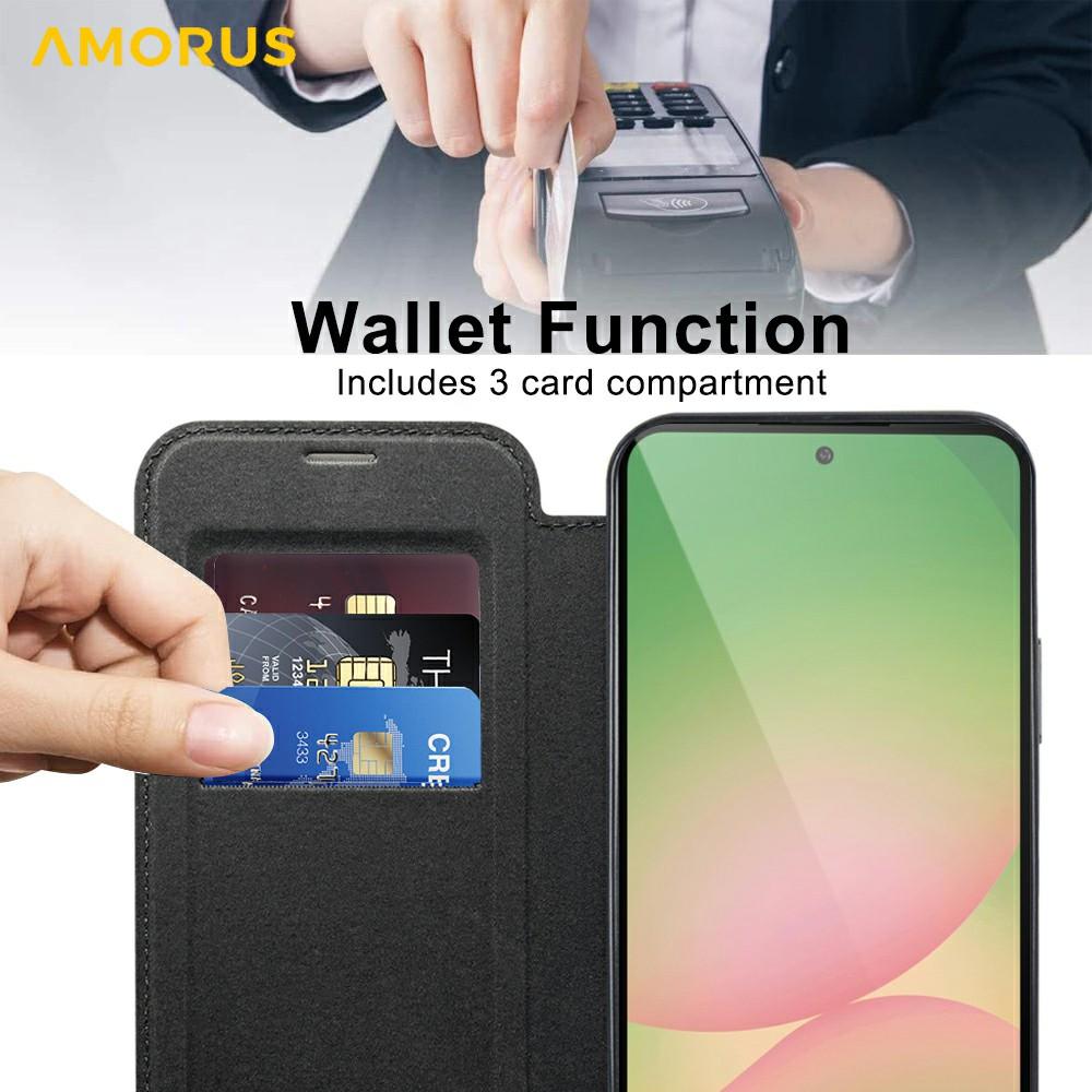 For Samsung Galaxy A56 5G Case Compatible with MagSafe RFID Blocking Card Holder Leather Phone Cover