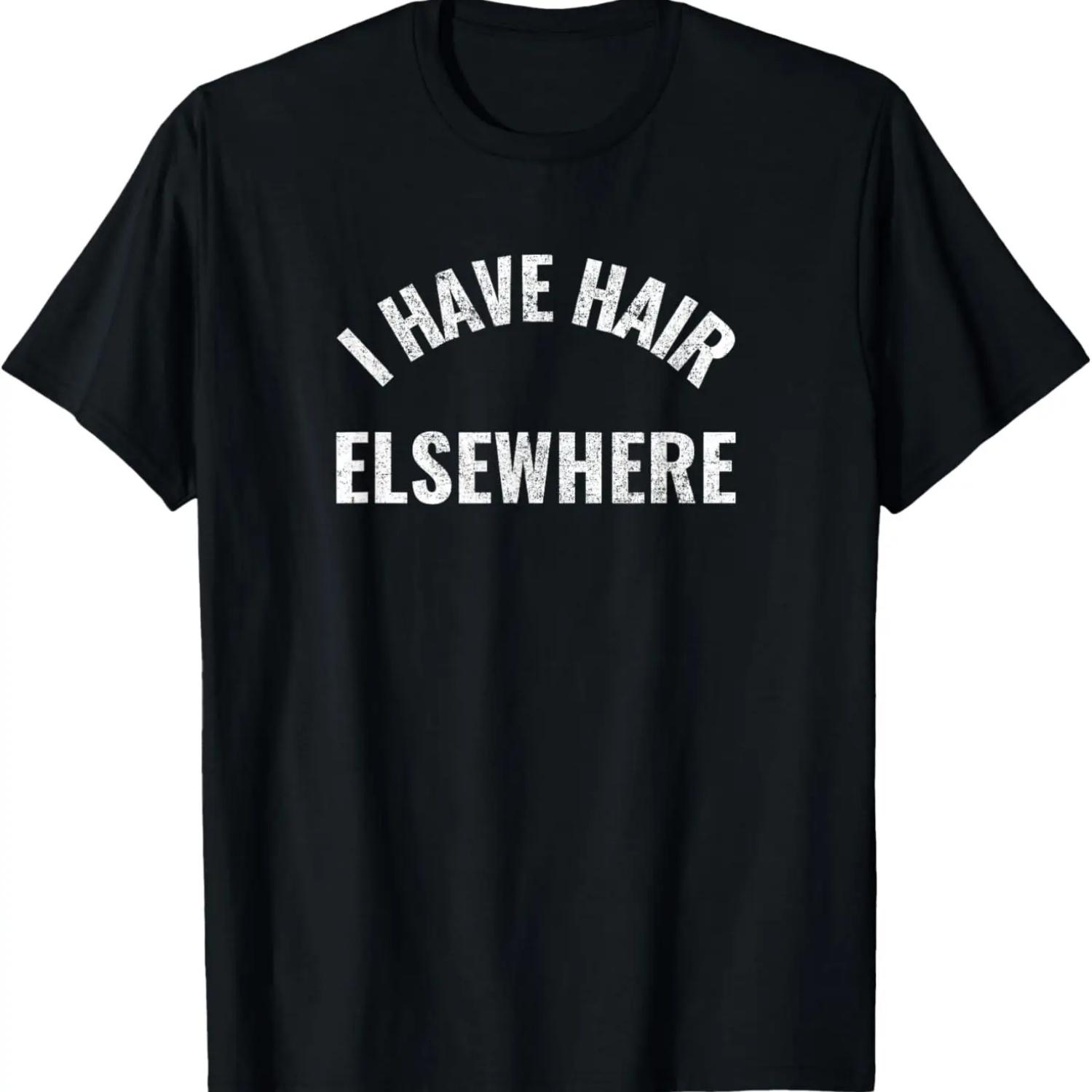 

Funny Mens Bald I Have Hair Elsewhere Vintage Retro T-Shirt XXXXXL чёрный