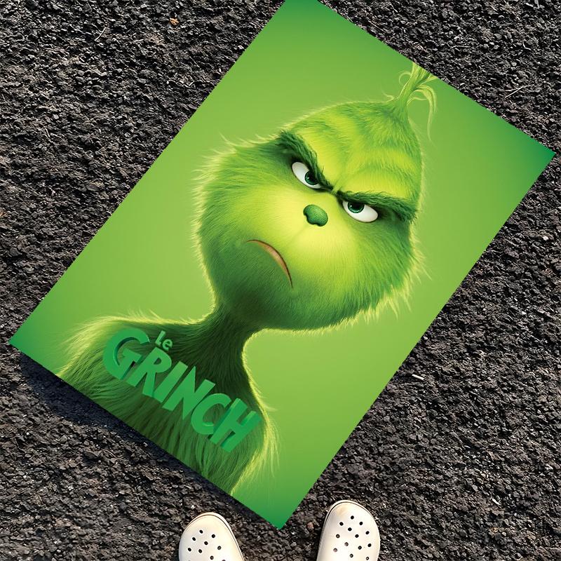 Tapis imprimé Grinch, Tapis pour chaise de bureau Salon Chambre à coucher Décoration de cuisine Cadeaux.