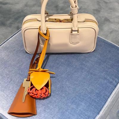 Keychain Floral Design Imitation Leather Keychain Pendant Bag Charm Handbags Wallets Car Keys Colorful Accessories