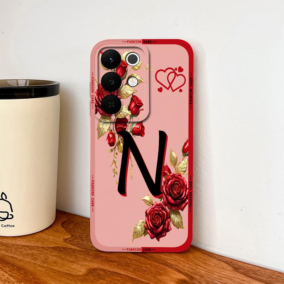 For Realme C85 Pro Phone Cover Flowers Name Letters Soft Liquid Silicone Full Protection Case For Realme C 85 Shockproof Housing