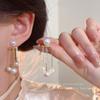 Design sense Pearl fringed earrings Women's retro niche temperament Gentle stud earrings Versatile fashion personality Spice girl earrings