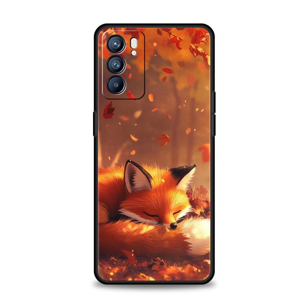 Etui na telefon Czerwony Lis Do Oppo A17 A31 A54 A57 A78 A79 A98 Find X5 X6 Reno 6 7 8 10 11 12 13 F Pro 5G Miękki Pokrowiec TPU Fundas Capas