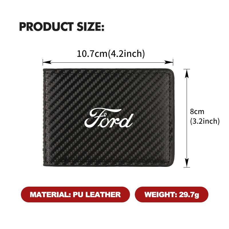 For Ford Car Driver License Cover Carbon Fiber Anti-Fur Car Driving Documents Fiesta Ranger Mondeo Escape Ecosport Fusion