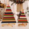 Rustic Style Christmas Tree Figurine Wooden Christmas Tree Block  Shelf