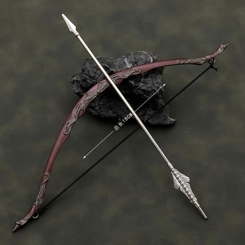 [Nekogamiyama] Suikoden Warlord Heldenwaffe Hanaei Speer 22cm Lang & Pfeil und Bogen 18cm Lang / Miniaturfigur Sammlerdeko