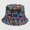 Dye Tie Fisherman Hat Uv Protection Assorted Colors Print Butterfly Cat Leaf Cap