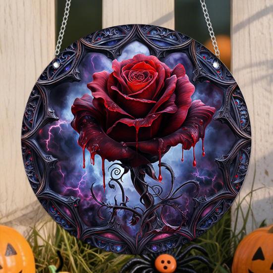Halloween Hanging Decoration 2D Flat Acrylic Ornament Gothic Style Window Hanging Ornament for Home Car Decor