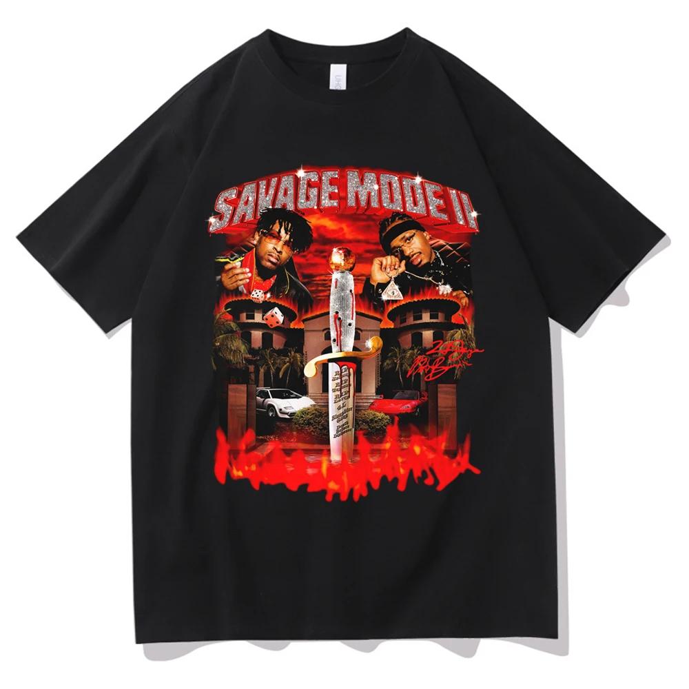 21 Savage Story American Dream Album T-Shirt Herren Damen Mode Musikalbum Hip Hop T-Shirts Streetwear Harajuku XL