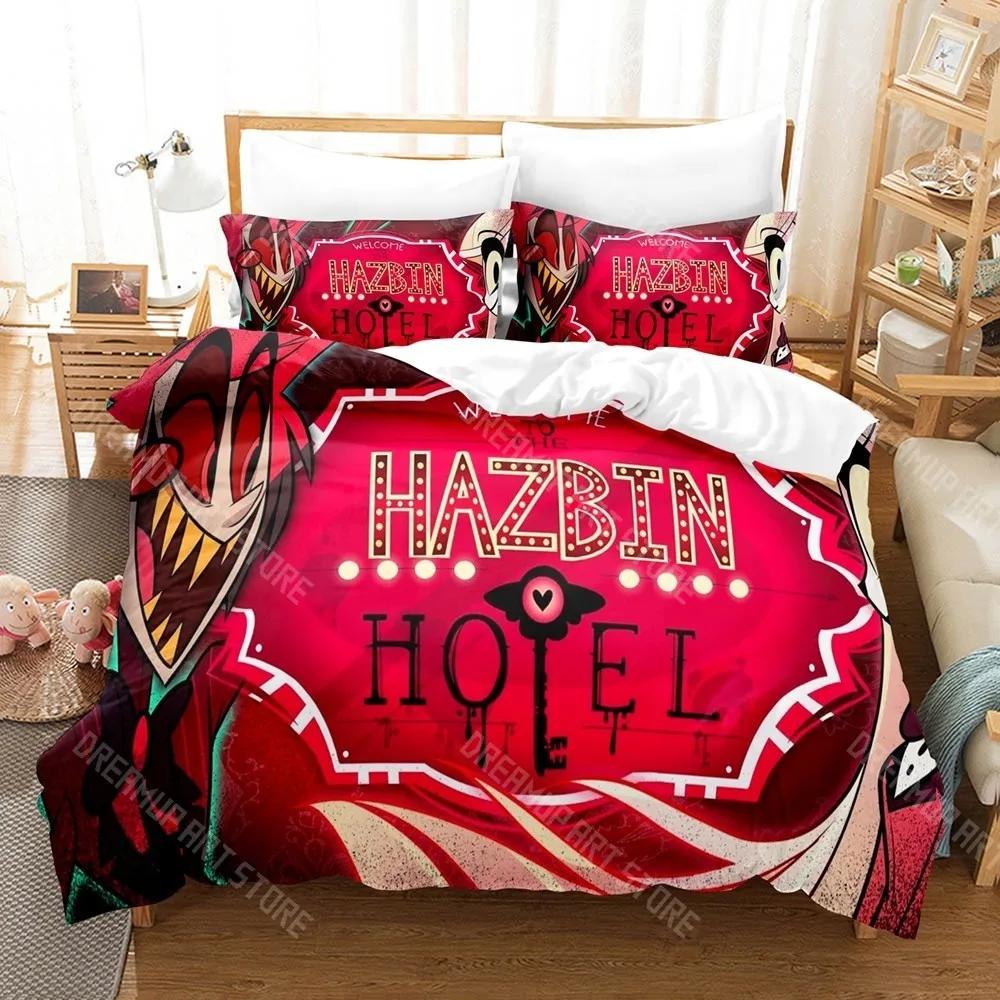 3D Print Hazbin Hotels Bedding Set Single Twin Full Queen King Size Bed Set Adult Kid Bedroom Duvetcover Sets