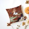 Retro Artist Chinese Dunhuang Art Cushion Cover Washable Linen Pillowcase Soft  for Daily Sofa Bed Home Room Decor