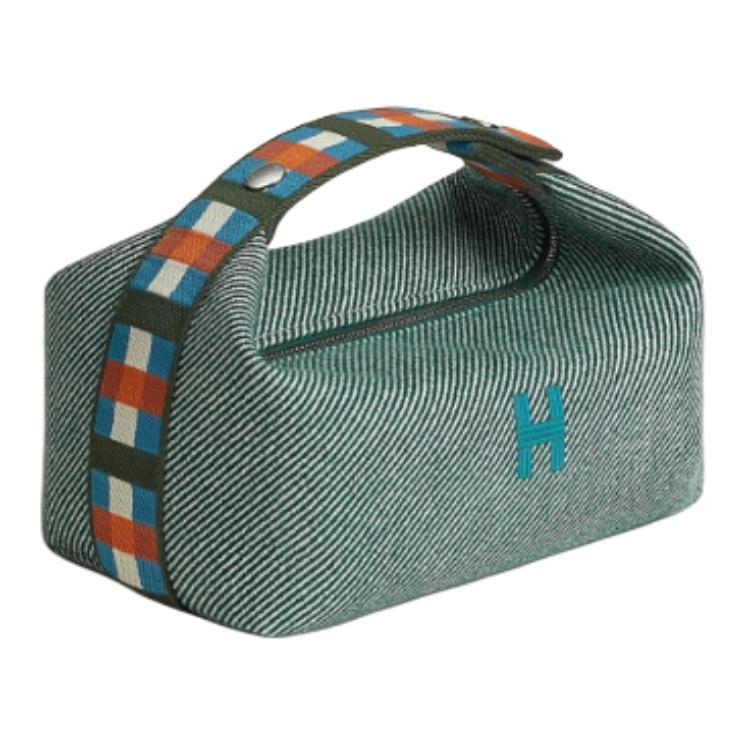 New HERMES Bride a Brac Canvas Bag Toiletry Bag Small Women's Dark Green H103802M03