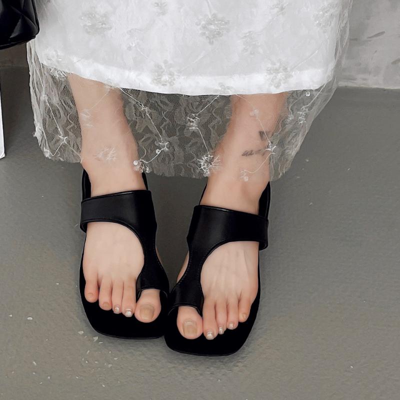 2025 New Fashion Soft Casual Women Sandals Clip Toe Low Heels 2.5cm Slip on Mules Mixed Color Big  New Design Daily Shoes