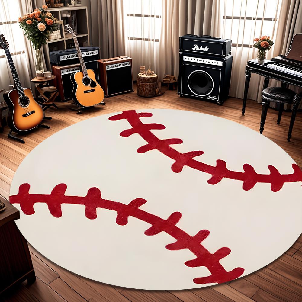 Vintage Baseball Pattern Carpet Mat Rug Non-Slip Area Rug Home Decoration for Living Room Bedroom Sports Decor Bedroom Decor