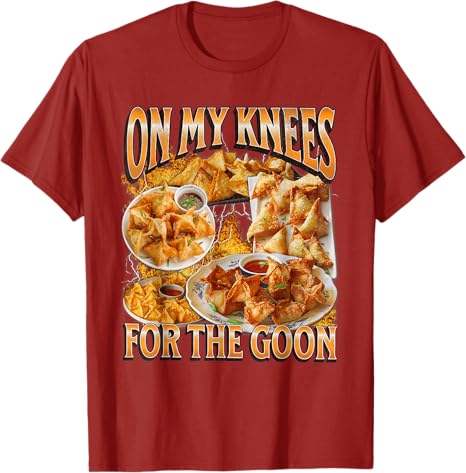 On My Knees for TheGoon Bootleg Funny Crab Rangoon Meme TShirt Ironic Gen Z Humor Y2k Aesthetic Graphic Tee Tops Novelty Gift