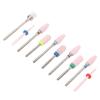 10pcs Nail Drill Bit Portable Ceramic Cuticle Remover Bits with 20 Hole Storage Box for Nail Artist