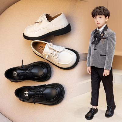 [48-Stunden-Lieferung] Kleine Lederschuhe für Jungen Frühling und Herbst Kinder schwarze einfarbige Schuhe Britischer Stil Performance-Leder weiche Sohle