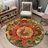 Contemporary Round Cat Multicolor Floor Rug, Non-Slip Floor Mat for Kids Room