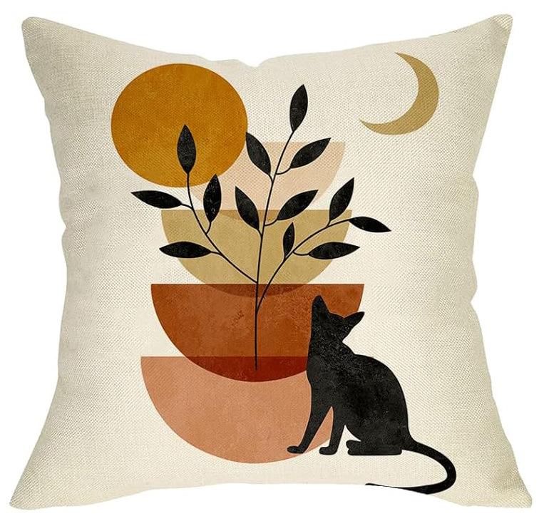 

Горячая Богемная Средневековая Наволочка Богемный Черный Кот Современная Декоративная Наволочка для Диванной Подушки 45*45cm