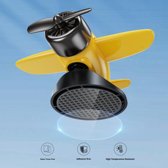 Solar Airplane Car Ornament Multifunctional Solar Powered 360-Degree Rotating Car Dashboard Airplane Ornament