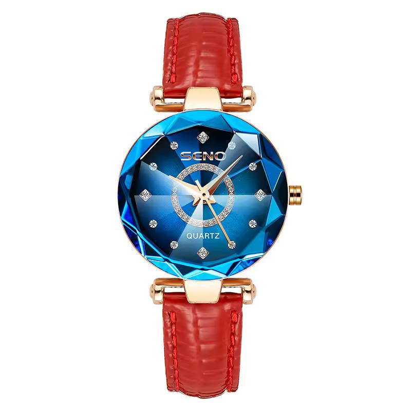 Luxury Elegant Women's Watch Rhinestone Ocean Heart Waterproof Rose Gold Stainless Steel Quartz Women's Fashion Birthday Gift