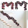 Flexible Artificial Maples Leaf Stem Halloween Decoration Black Silk Leaves for Fireplaces and Window Displays