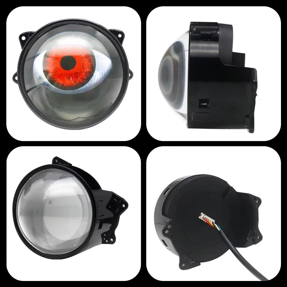 3 Inch Car Devil Eyes Lens Lights Dynamic Demon Headlight Assembly With Remote Control Car Retrofit Kits Auto Accessories