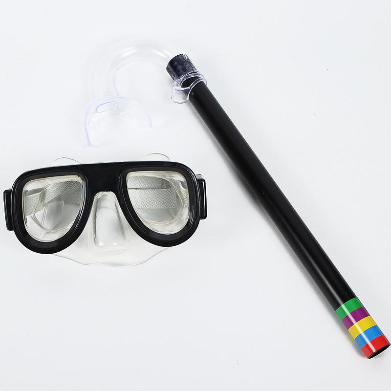 

Детский комплект для снорклинга, маска для снорклинга, очки для плавания, очки с сухими трубками, трубка, снаряжение для дайвинга чёрный