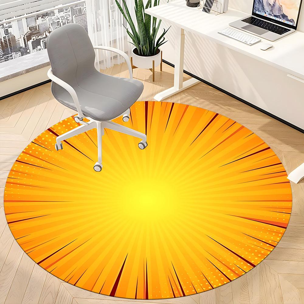 1pc Sunburst Pattern Chair Carpet for Office, Non-slip, Soft and Durable Office Rug for Decoration, Perfect for Office Yy251229170
