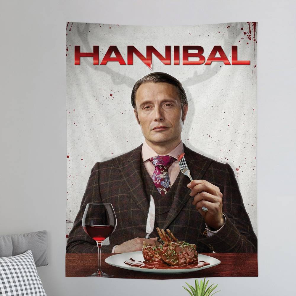 Horror-TV-Serie Hannibal Wandteppich Kunstdruck Japanischer Wandbehang Anime Wandbehang Heimdekoration