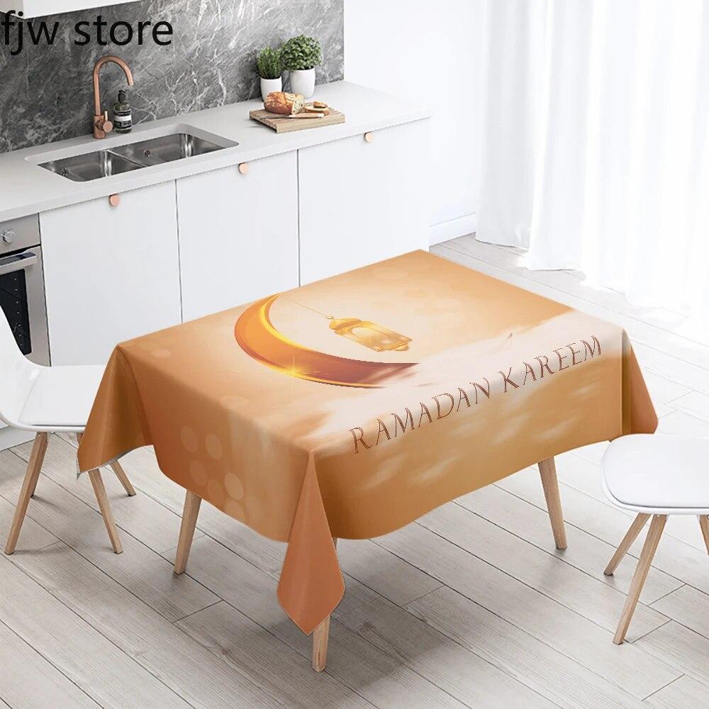 Ramadan Home Decoration Obrus Islamski Muzułmański Meczet Ramadan Kareem Dekoracyjny Obrus Wodoodporny i Odporny na Plamy