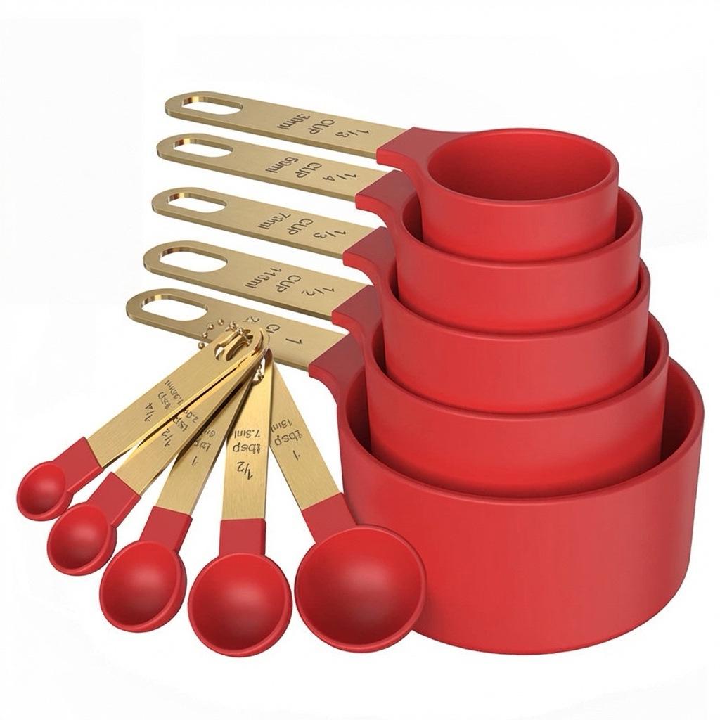 10-Piece Colorful Food-Grade PP Baking Measuring Cup & Spoon Set