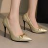 Women's High-heeled Single Shoes Spring and Summer New Sexy Small Pointed Thin Heels Shallow Mouth Large Size Low-top Shoes