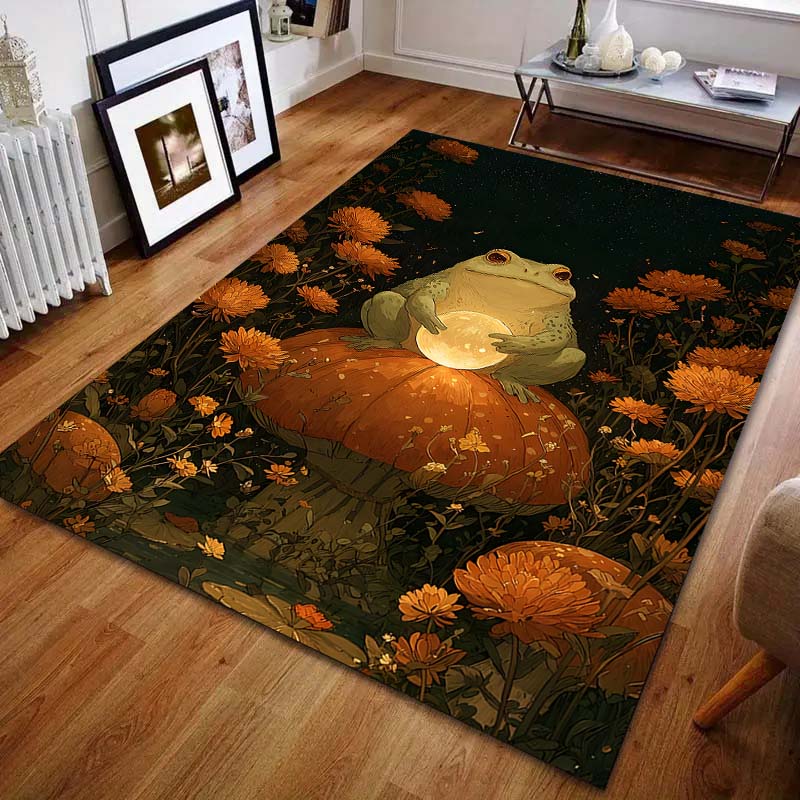 1PC Frog On Mushroom Holding Glowing Orb Carpet for Living Room Bedroom Sofa Home Decor Rus Non-slip Floor Mat Luxury Gift