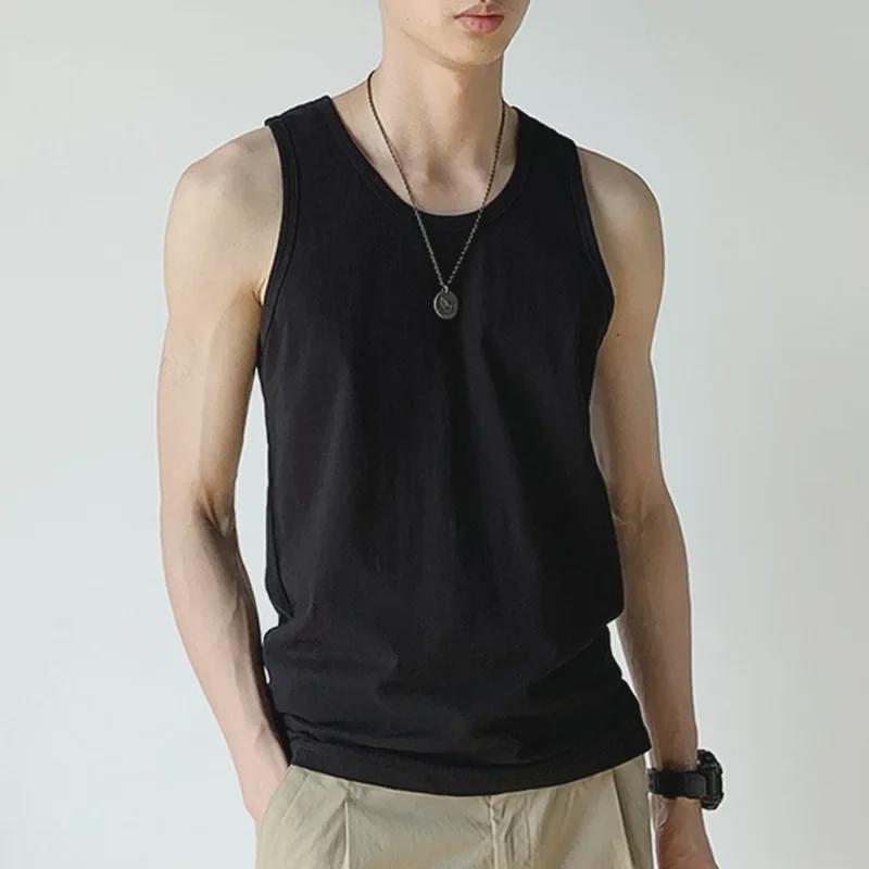 Men's 2024 Summer Japanese Solid Color Breathable Sports Vest