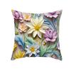 New Decorative Pillowcase 3D Three-dimensional Imitation Embroidered Flower Pillowcase Sofa Backrest Cushion Cover