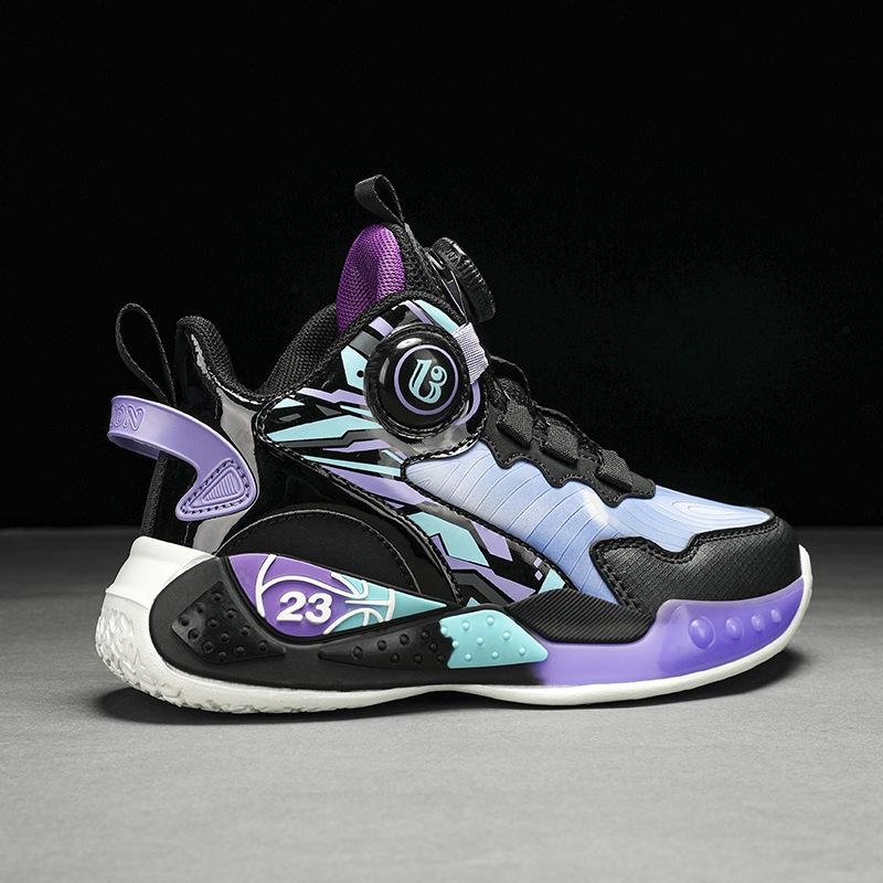 Children's shoes leather velvet two basketball shoes cotton shoes children's sports shoes autumn and winter 2025 boys cotton shoes