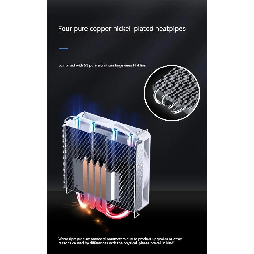 Jonsbo HP400S CPU Cooler 4Heatpips Down Pressure Air Cooling Radiator 90mm 4Pin PWM Fan LGA115x/1200/1700 AM4 AM5 ITX Small Case